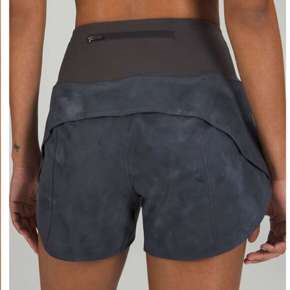 Lululemon Size 16 Speed Up High-Rise Lined Short 4” Diamond Dye Pitch Grey Smoke - Picture 1 of 12